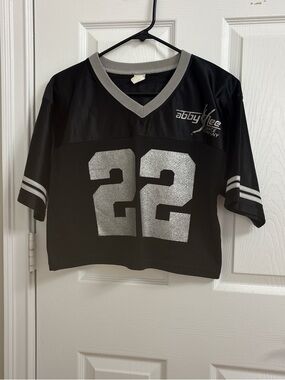 & Other Stories Black Jersey Top with Silver '22'